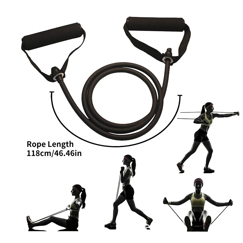 Motståndsband med handtag, träningsband, träningsband med handtag för män och kvinnor, styrketräningsutrustning för hemmabruk