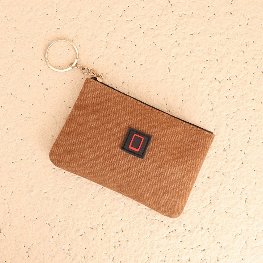 Retro Women's Canvas Coin Purse - Card and Money Compartment