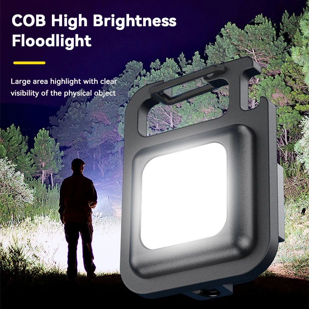 Mini LED-nyckelringsficklampa â USB-C-laddningsbar, 300 lumen, IPX7 vattentĂ€t