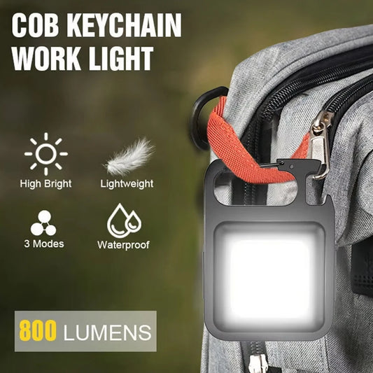 Mini LED-nyckelringsficklampa – USB-C-laddningsbar, 300 lumen, IPX7 vattentät
