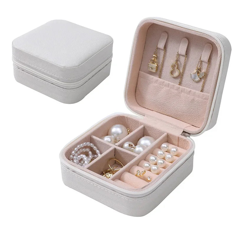 Simple Jewelry Box Wholesale Travel Portable Ring Necklace Earrings Studs Earrings Storage Box Jewelry Organizer