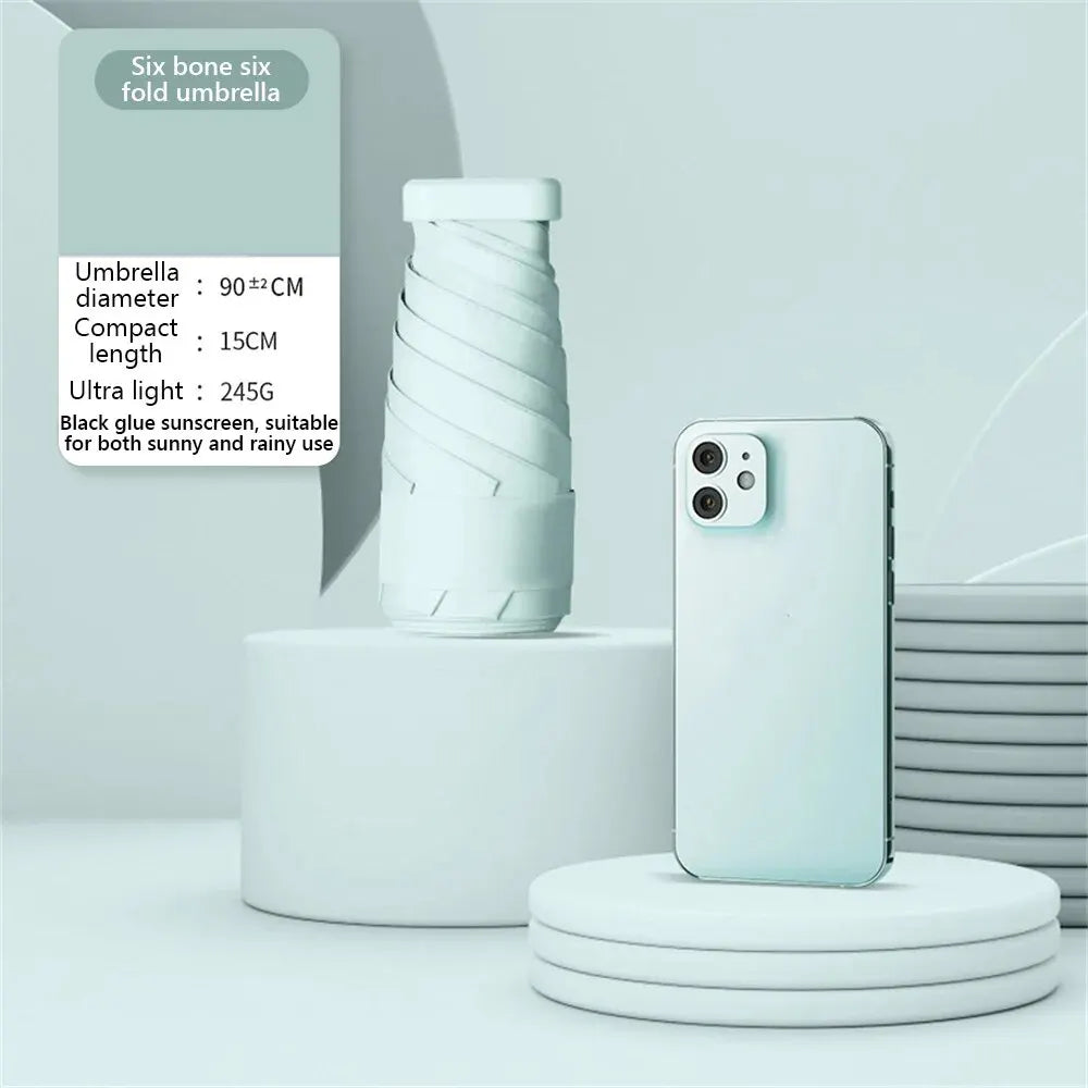 Mini Sunumbrella pocket Umbrella Vinyl folding UV protection sunshade pocket umbrella Capsule umbrella 01