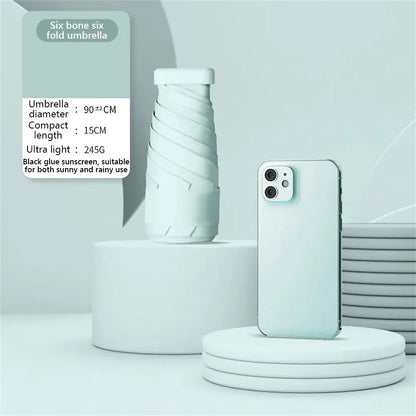 Mini Sunumbrella pocket Umbrella Vinyl folding UV protection sunshade pocket umbrella Capsule umbrella 01