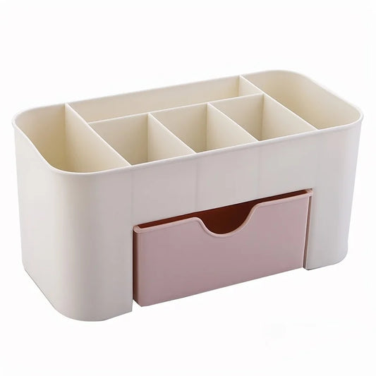 Makeup Organizer Storage Box With Drawer Cotton Swab Stick Storage Case Lipstick Organizer Brush Holder Makeup Acrylic Plastic
