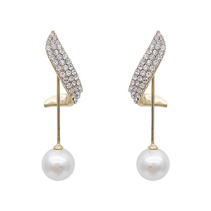 Diamond Pearl Geometric Earrings