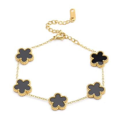 Gold plated clover bracelet
