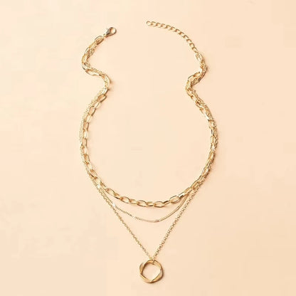 Multilayer Pendant Necklace on Neck Chain Women Crystal Zircon Heart Star Charm Layered Necklace Vintage Female Neck Jewelry Hot