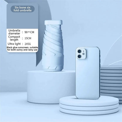 Mini Sunumbrella pocket Umbrella Vinyl folding UV protection sunshade pocket umbrella Capsule umbrella 01