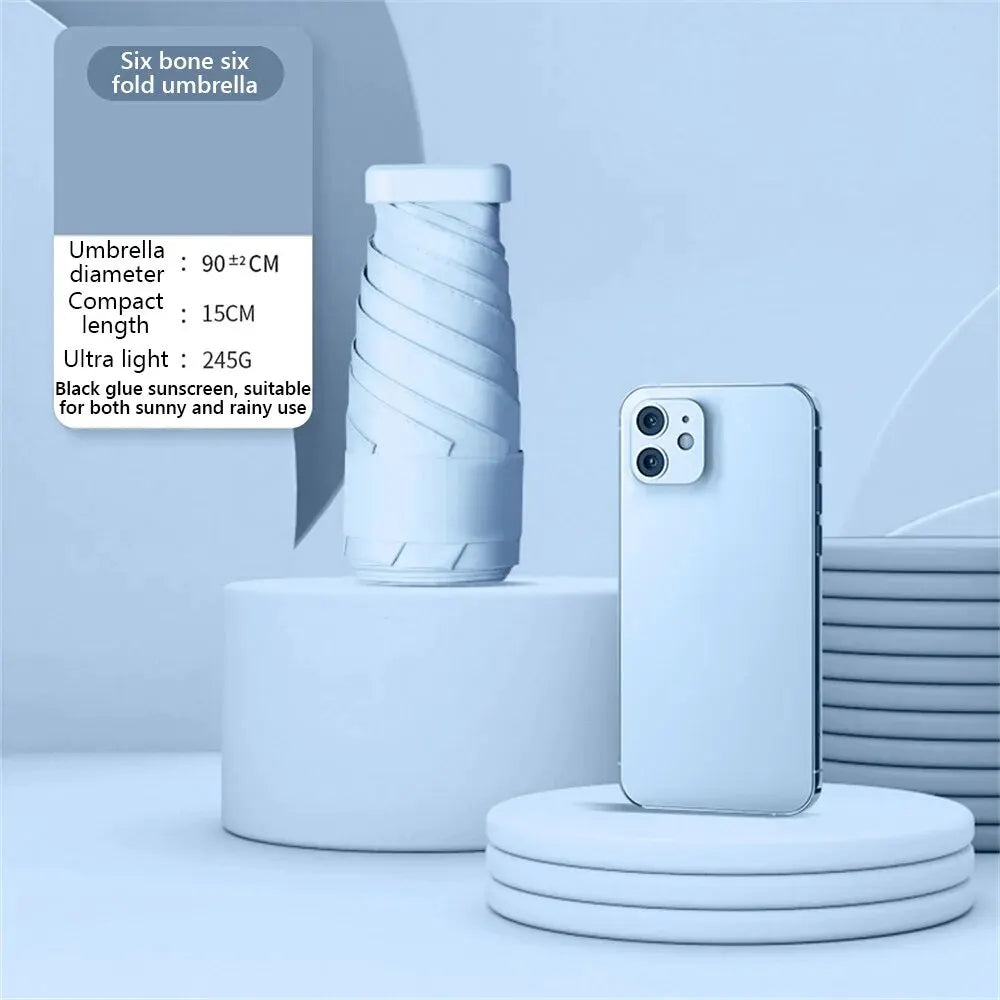 Mini Sunumbrella pocket Umbrella Vinyl folding UV protection sunshade pocket umbrella Capsule umbrella 01