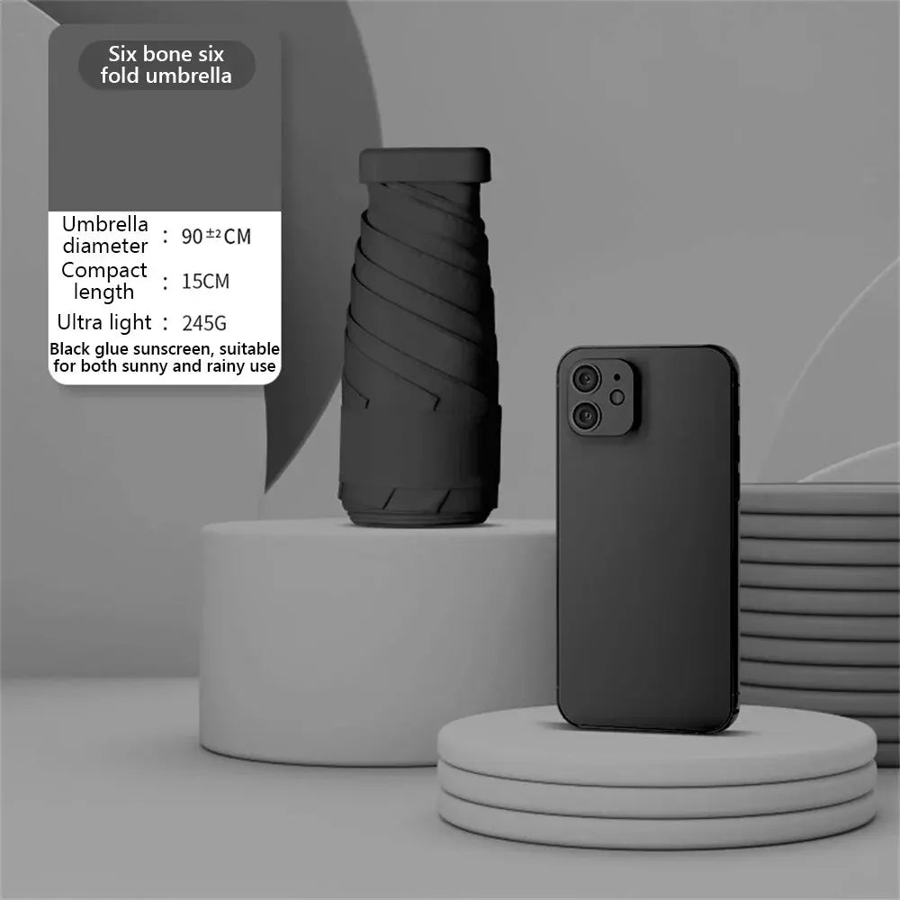 Mini Sunumbrella pocket Umbrella Vinyl folding UV protection sunshade pocket umbrella Capsule umbrella 01