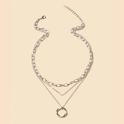 Multilayer Pendant Necklace on Neck Chain Women Crystal Zircon Heart Star Charm Layered Necklace Vintage Female Neck Jewelry Hot