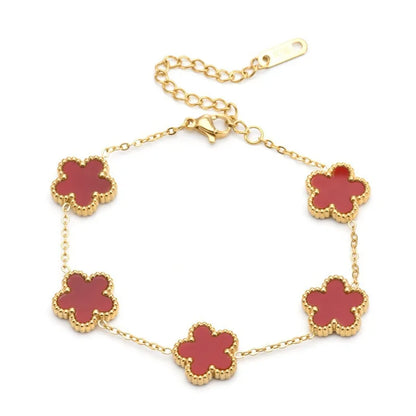 Gold plated clover bracelet
