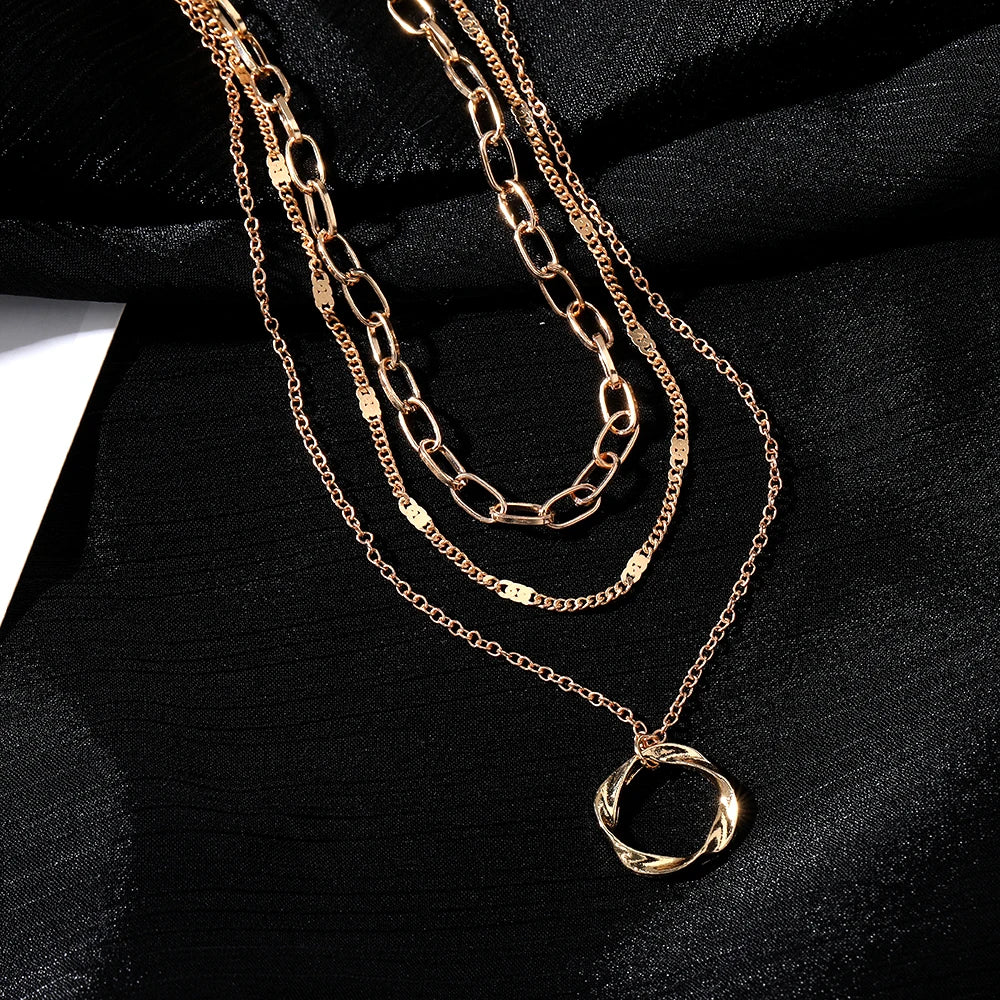 Gold Multi-Layer Chain Necklace