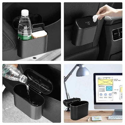 1PC Mini Car Trash Can Leak-Proof with Lid - Comes with 60/300 Disposable Bags for Vehicle Interior Waste Management