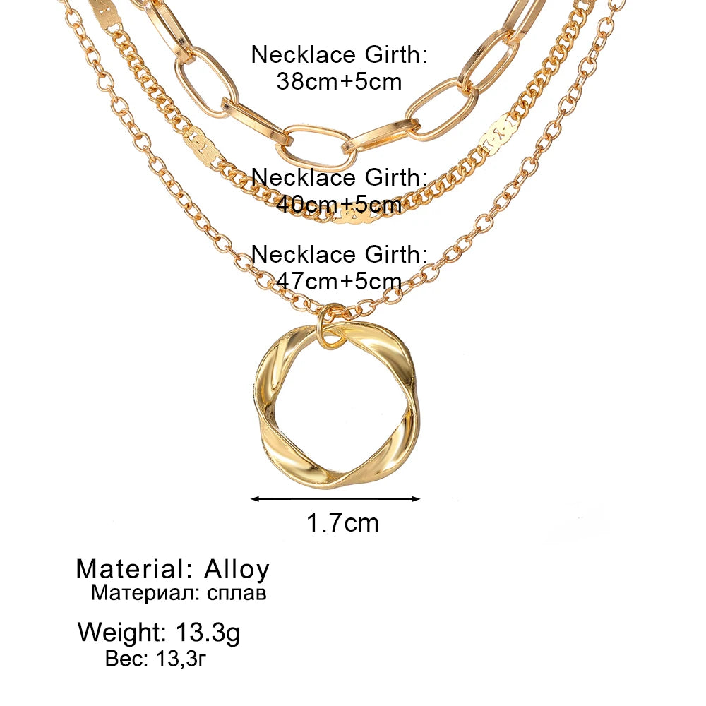 Gold Multi-Layer Chain Necklace