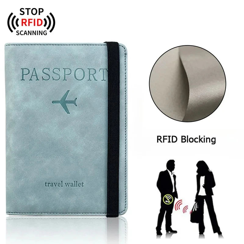 PU-läderplånbok för resor, pass, visitkort, manlig resetillbehör, handbärande pass, visitkortshållare, plånbok
