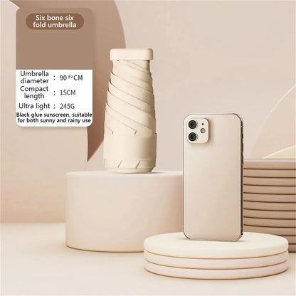 Mini Sunumbrella pocket Umbrella Vinyl folding UV protection sunshade pocket umbrella Capsule umbrella 01