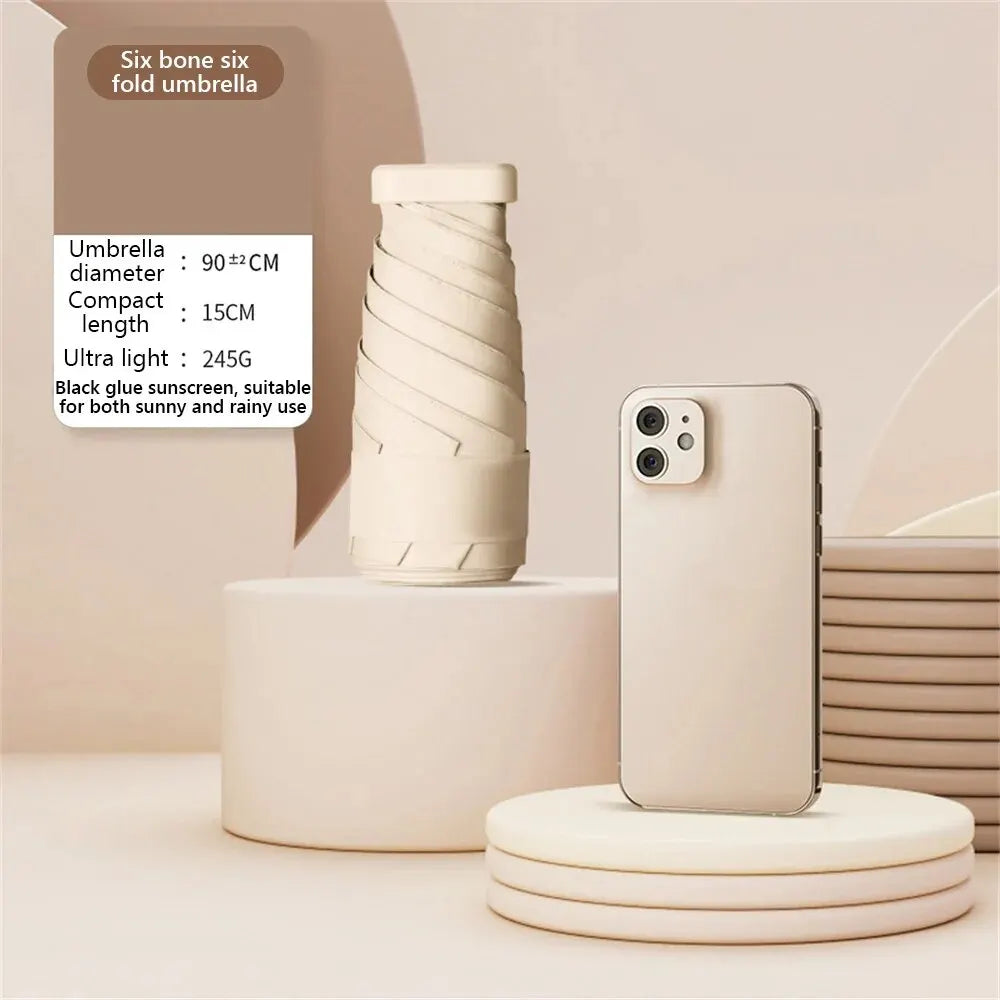 Mini Sunumbrella pocket Umbrella Vinyl folding UV protection sunshade pocket umbrella Capsule umbrella 01