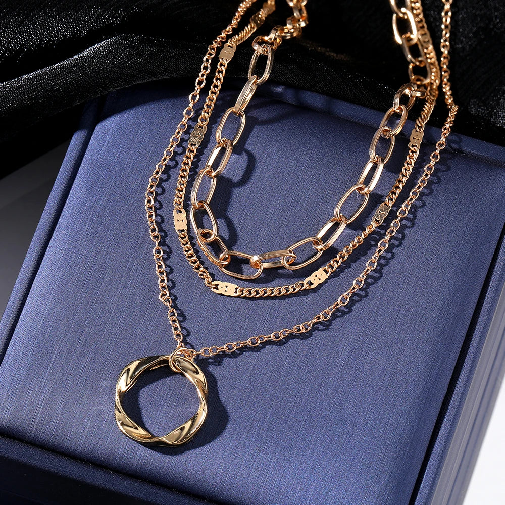 Gold Multi-Layer Chain Necklace