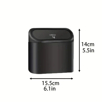 1PC Mini Car Trash Can Leak-Proof with Lid - Comes with 60/300 Disposable Bags for Vehicle Interior Waste Management